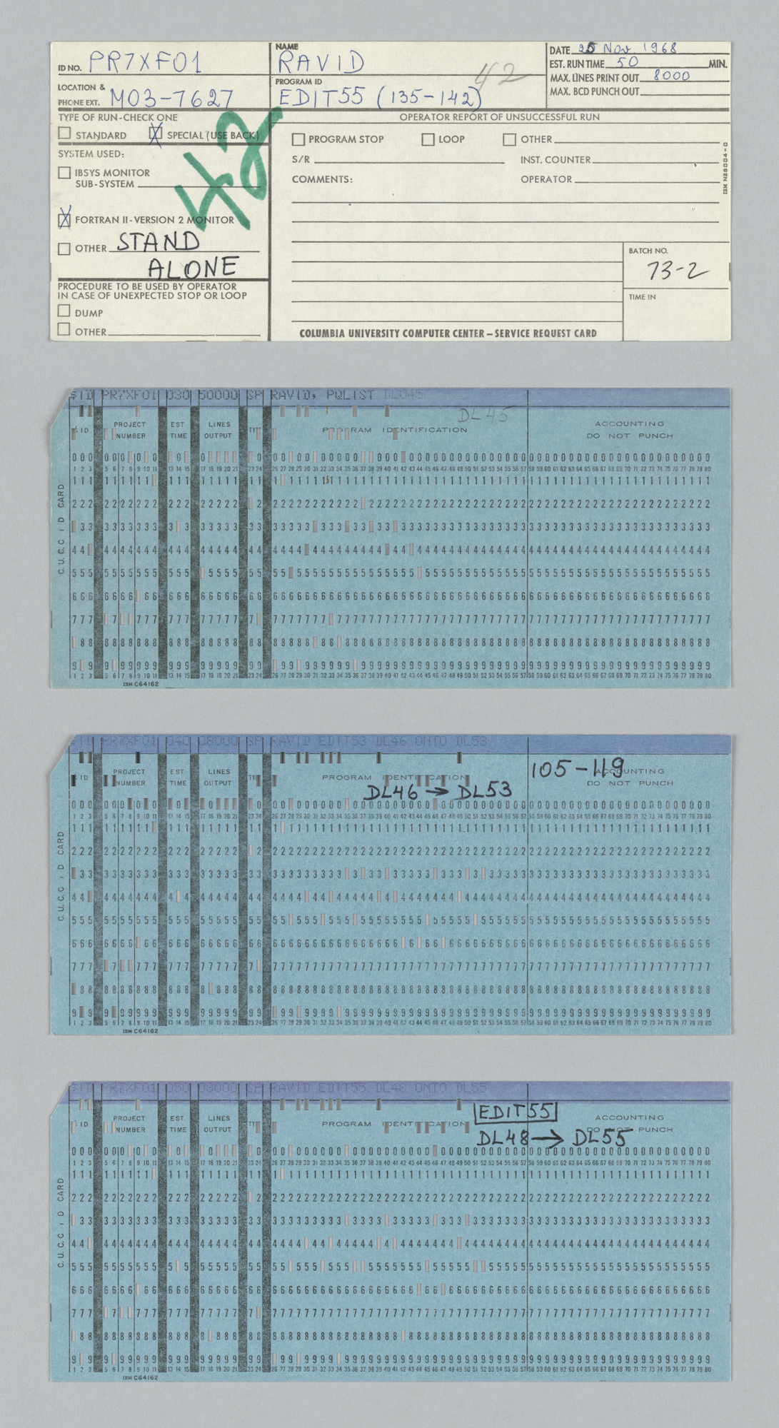 Four computer cards