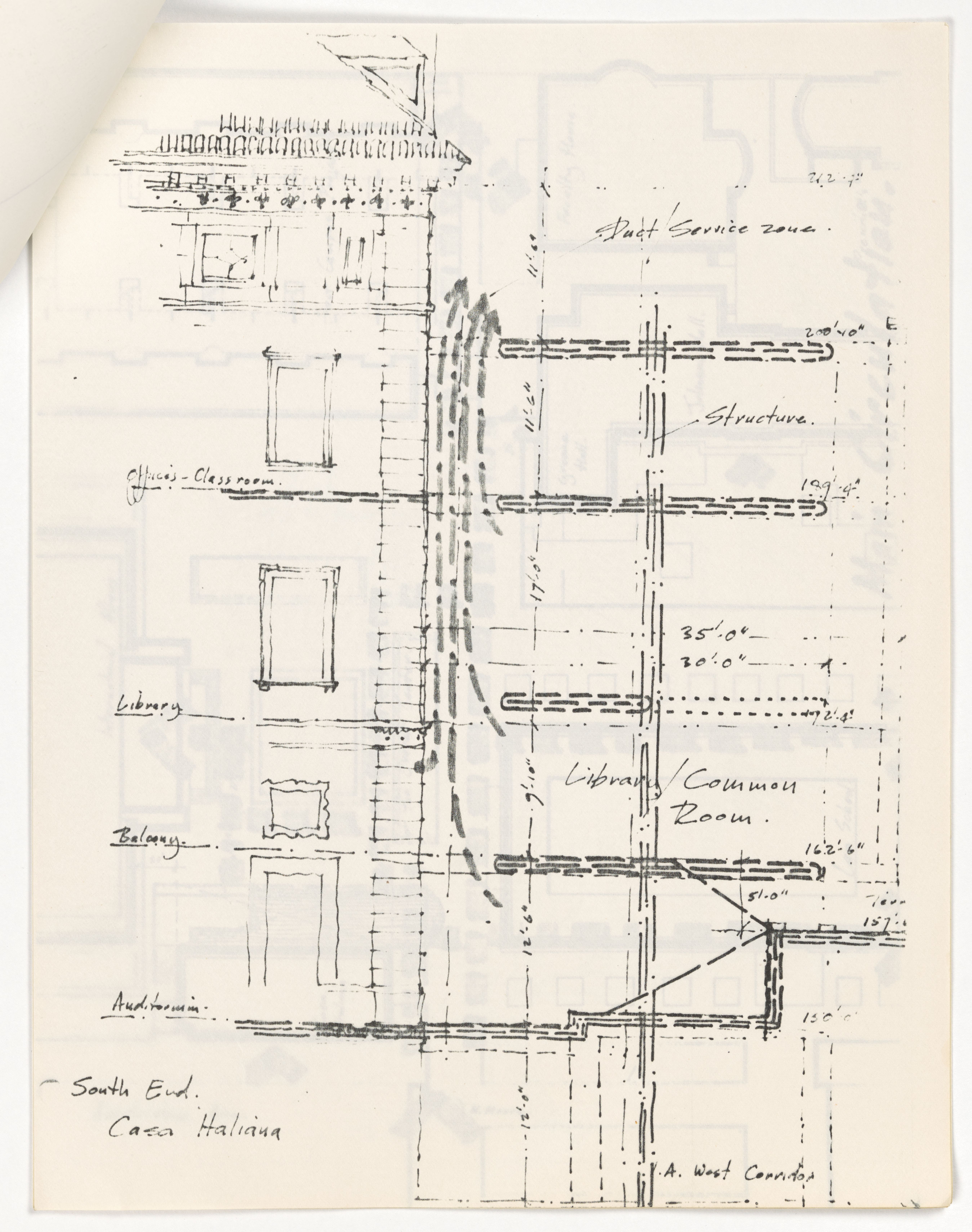 Architectural drawing of a building